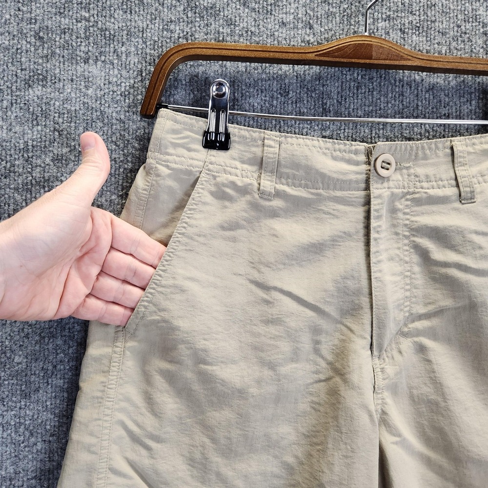 AFTCO Shorts Mens 28 Tan Khaki Nylon Fishing Elastic Waist Drawstring Quick Dry - Picture 3 of 13